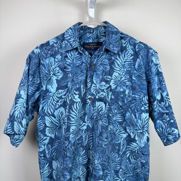 Pete Huntington Bali Handcrafted Half Button Short Sleeve Hawaiian Shirt Men's S - Picture 1 of 6